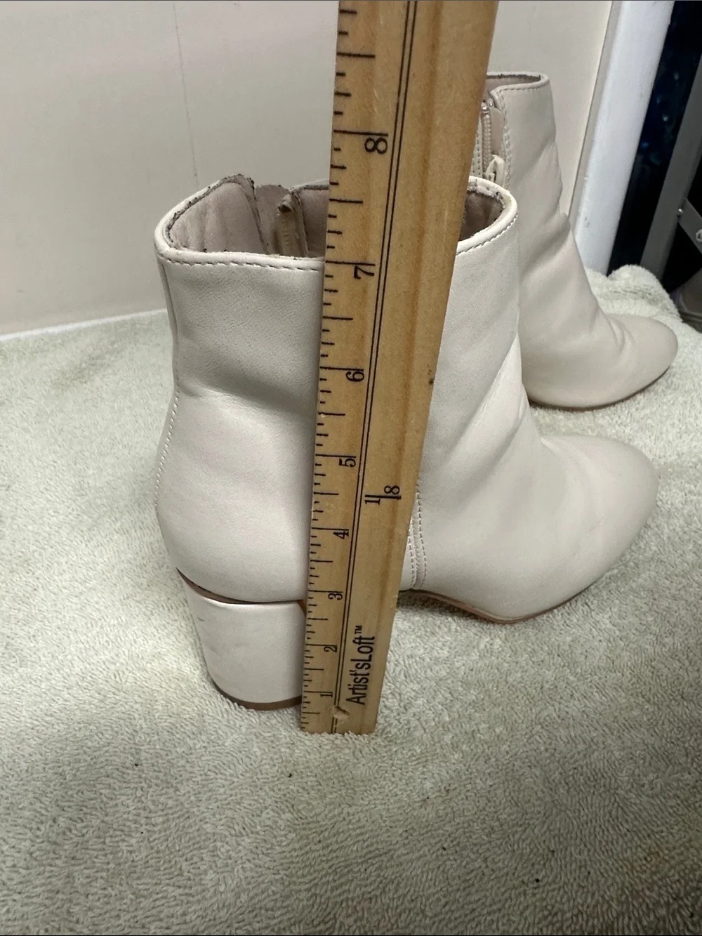 XOXO Cream Ankle Booties with Side Zip